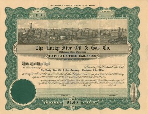 Lucky Five Oil and Gas Co. - Stock Certificate